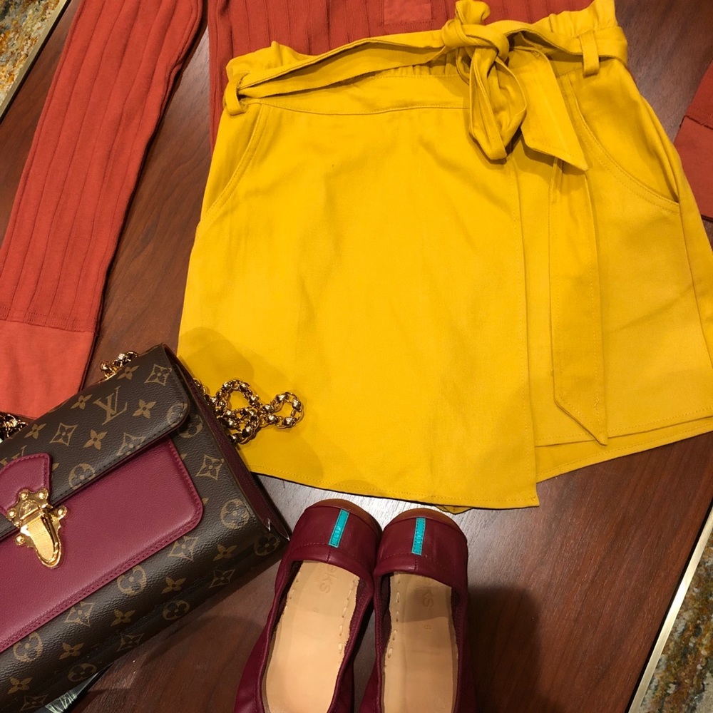 Forever 21 Belted Skort in Mustard
